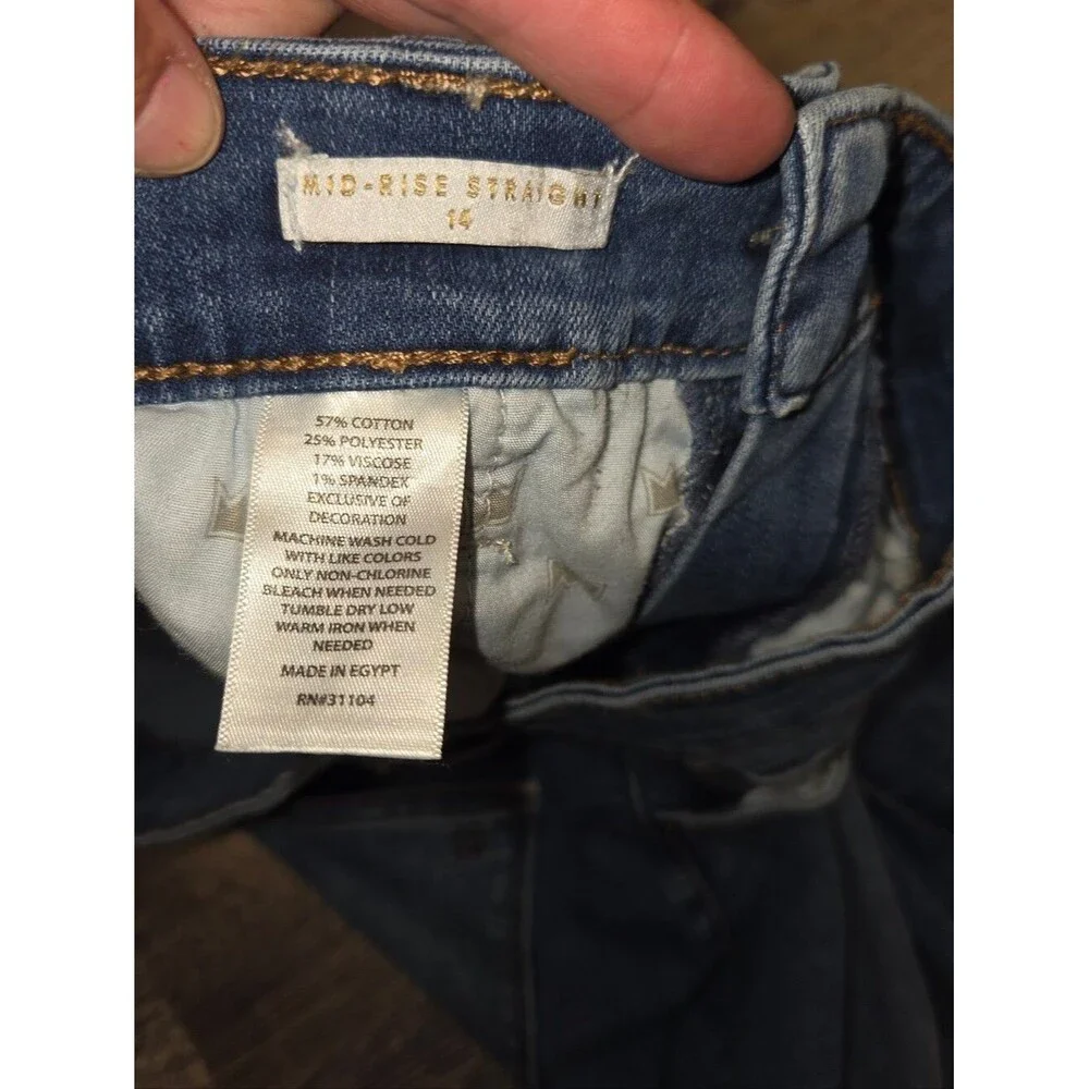 Crown & Ivy Mid Rise Straight Leg Jeans